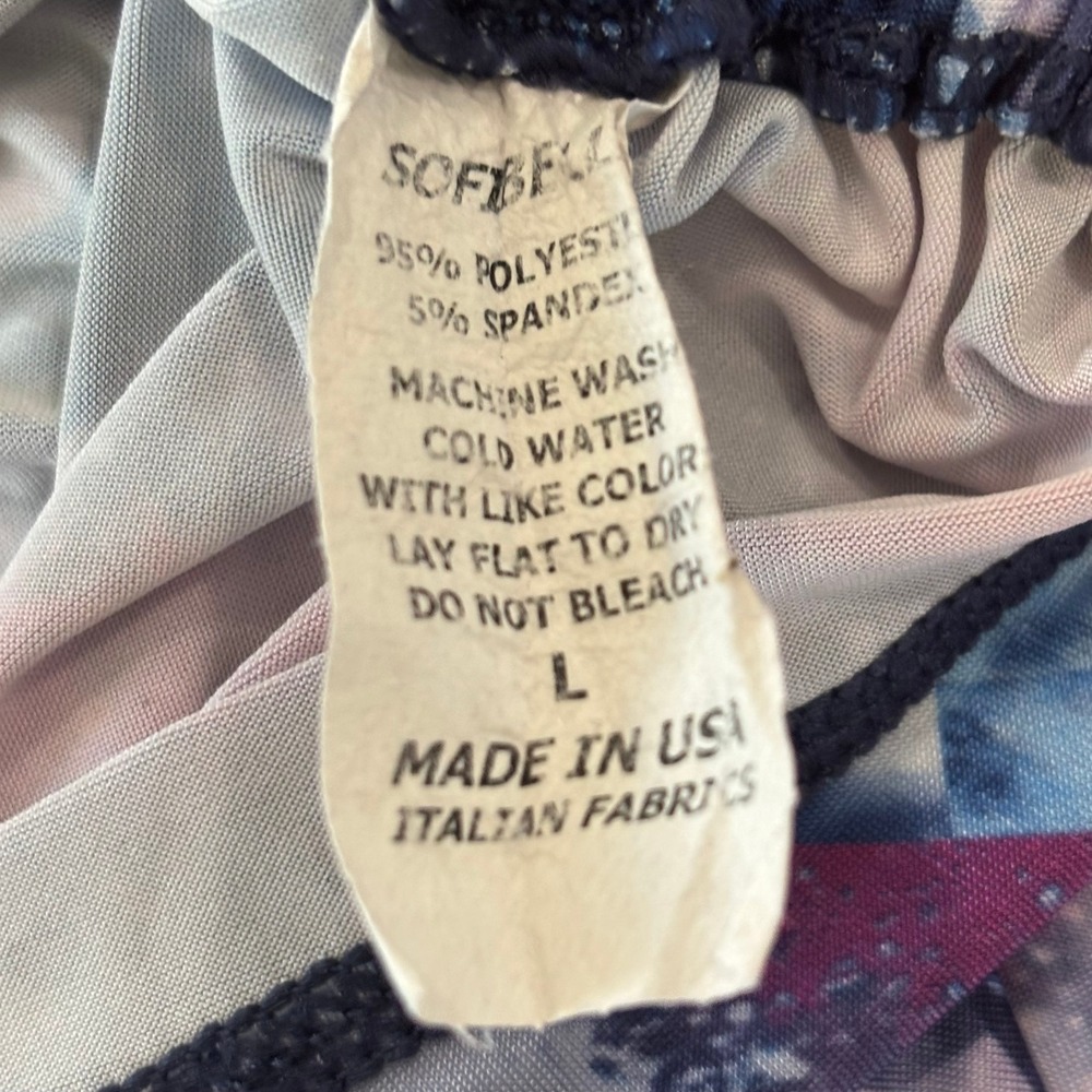 Sofibella‎ Athletic Tank Top Galaxy Print Pink Blue Ruched Drawstring Size L - Picture 8 of 9